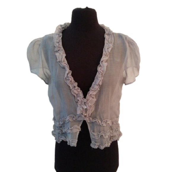 Markova Sheer Feminine Jacket,Soft Gray,  size 6 - Picture 1 of 8